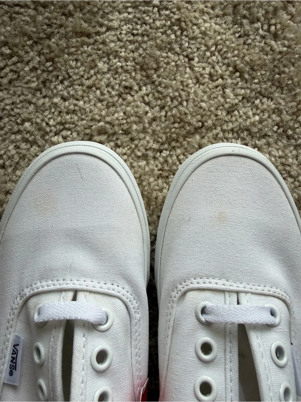 Vans White Canvas Low-Top Sneakers
